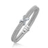 Diamond Accented X Station Weave Bangle in 14k  (.17 cttw)